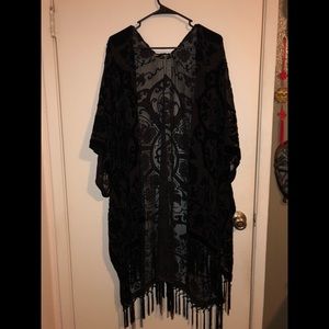 Beautiful velvet and lace shawl
